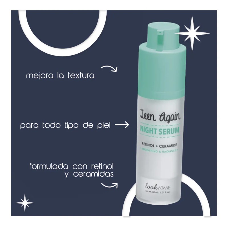 Sérum Facial Noche Teen Again Retinol Ceramida 25ml Piel Mixta