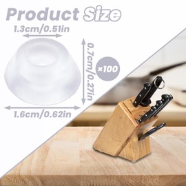 100 Pack Clear Rubber Feet for Cutting Board, Small Round Cutting Board Feet with Stainless Steel Screws, Non Slip Cabinet Door Bumper for Furniture Appliances Electronics
