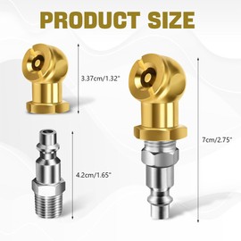 Wogomz 2PCS Ball Air Chuck, Closed Ball Air Chuck with 1/4" NPT Standard Quick Plug, Portable Ball Tire Air Nozzle Hose Connect Tool, Tire Inflator Gauge Air Compressor Accessories