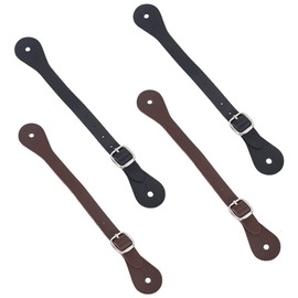 FINGERINSPIRE 4 Sets Faux Leather Spur Straps Black Coconut Brown Western Men's Adjustable Boot Straps with Alloy Buckle Spur Straps for Boots for Western Women Men Riding Supplies, multicoloured