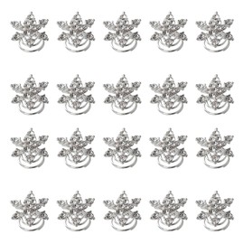 KESYOO 20pcs Hair Clips Spiral Hair Glitter Hair Accessories Snow Hair Accessories Snowflake Hairpin Snowflake Barrette Wedding bride White