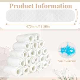 Pack of 20 Bra Sweat Pads, Layered Washable Rectangular Cotton Underbust Band Women, 46 x 8 cm, 3-Layer Underbust Sweat Protection, Cotton Bra Inserts, Women's Rectangular, White