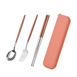 Cutlery Set, Stainless Steel, Chopsticks, Fork, Spoon, 3-piece Set, with Case, Combination Set, Outdoor, Portable Tableware Set, Hygiene, Students, Adults, Tableware Set, For Lunches, Work, School,