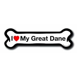 Magnet Me Up I Love My Great Dane Dog Bone Car Magnet - 2x7 Dog Bone Auto Truck Decal Magnet