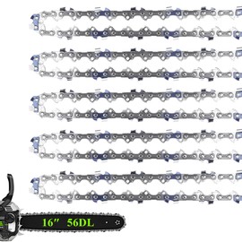 Haojili 16 Inch Chainsaw chain 3/8" LP Pitch .050" Gauge 56 Drive Links，5 Pack Replacement Chainsaw Fits ECHO CS-280,CS-3000,ECS-2000,JOHN DEERE 25EV and More