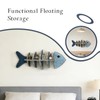 HPZIHYNAP Rustic Wooden Fish Floating Shelf, Unique Fishing Decor Wall