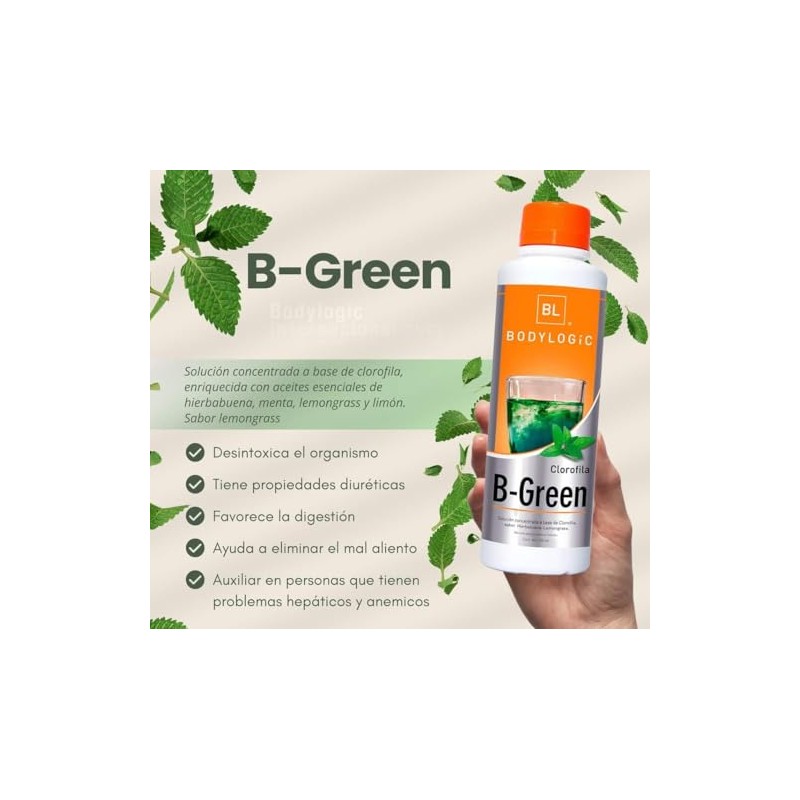 Clorofila Pura con aceites esenciales de hierbabuena, menta y limón