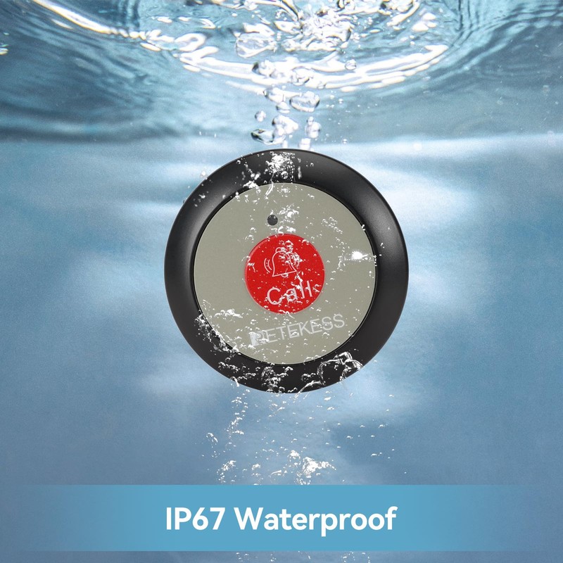 Retekess TH009 Life Alert System,Caregiver Pager,Wireless Nurse Call System,Waterproof,5 Alert