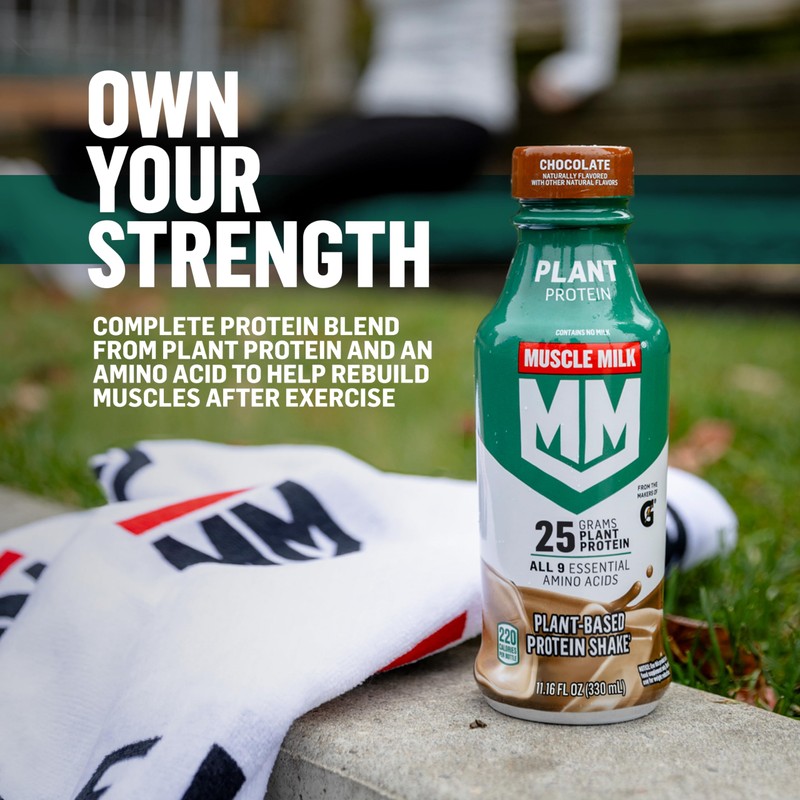 Muscle Milk Plant Based Protein Shake, Vanilla Caramel, 11.16 Fl