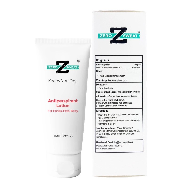 ZeroSweat Antiperspirant 20% Deodorant Lotion | Clinical Strength Hyperhidrosis