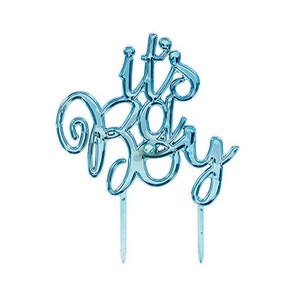 Amscan Baby Shower Cake Topper, 5 1/4 x 4 Inches, Blue