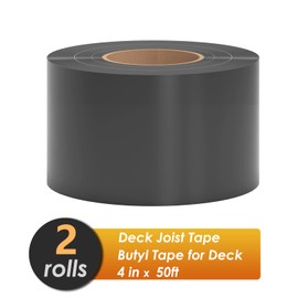 JOAPRIL 4" x 50' Deck Joist Tape, 2 Pack Waterproof Seal Butyl Deck Tape, Weather Resistance Self-Adhesive Flashing Tape for Wood Joists and Beams