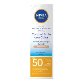 Protector Solar Facial Nivea Sun Control Brillo Tono Medio Cobertura Larga Duración Fps50 50ml