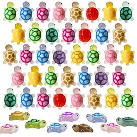 WELANE Resin Mini Turtles, 50 PCS Colorful Luminous Turtle Figurine for Birthday, Party, Home, Garden Decor (1.4 x 2.1cm/0.55 x 0.82in)