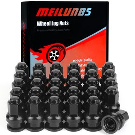 MEILUNBS 32PCS M14x1.5 Hex Lug Nuts with Lock Washers - OEM One-Piece Replacement for Ford Bronco, EcoSport, Escape, Fiesta, Focus, Fusion, Transit Connect, Black Electrophoresis