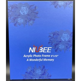 Niubee Clear Magnetic Block Acrylic Photo Frame 8” x 10” Free Standing Gift Box