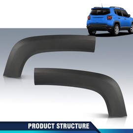 PIT66 Rear Left & Right Fender Trim Molding Moulding Compatible with Jeep Renegade 2015-2023 5XB67LXHAA, 5XB66LXHAA, CH1790104, CH1791104 Black