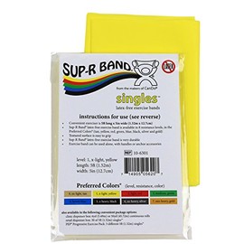 CanDo 10-6301 Sup-R Latex Free Exercise Band, 5' Singles, X-Light, Yellow