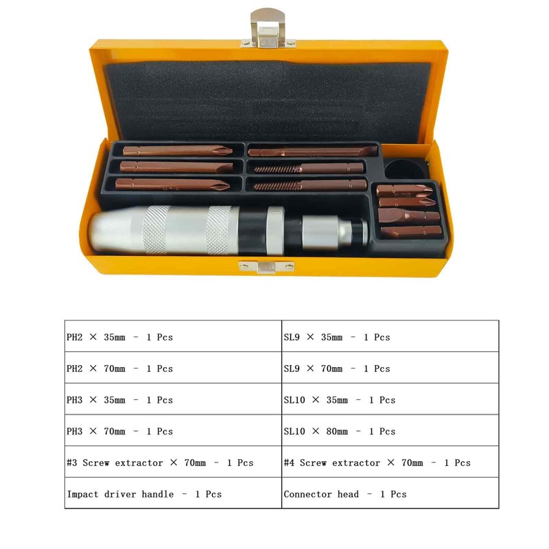 YuYBrightmi 12 PCS Manual Impact Driver, S2 Alloy Steel Impact