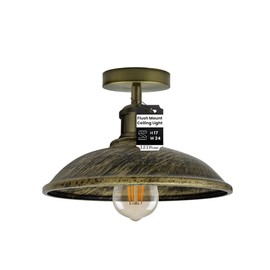 LEDSone Semi Flush Mount Vintage Industrial Ceiling Light Industrial Metal Cage Ceiling Light Mini Pendant Lighting for Farmhouse Porch Kitchen