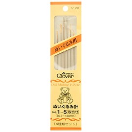 Clover 57-291 Plush Needles, No. 1-5, Pack of 6