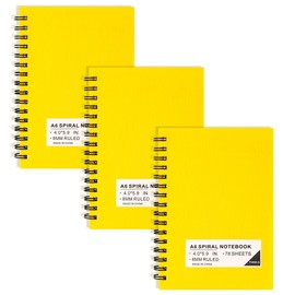 FLYING EAGLE Premium 4x6 Small Spiral Notebook 3 Pack A6 Mini Journal Plastic Hardcover 8mm Ruled Notebook 468 Pages for School Work