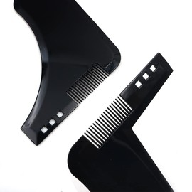 Hsthe Sea Beard Care Stencils, Beard Shapes for Chinbeard, Sideburns, Neck, Beard Comb, Styling Tool, Symmetrical Beard Stencils and Beard Line Contour Pack of 2