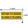 Return to Sender NO Longer at This Address Stickers,3X1 Inch