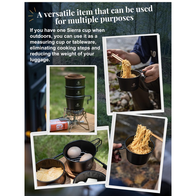 CAMPINGMOON Deep Sierra Cup 600ml Outdoor Camping Stainless Steel Sierra