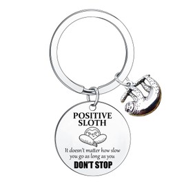 Hgreiwgk Positive Sloth Keyring Inspirational Gifts for Women Sloth Gifts for Bestie Friends Colleagues Birthday Gift Motivational Keyring