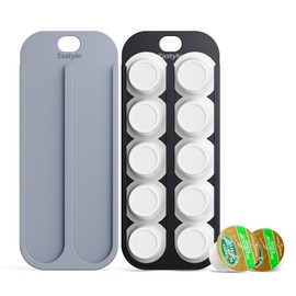 Tastyle Magnetic K-Pod Organizer for K Cup Coffee Pods, Self-Magnetic Coffee Pod Holder and Storage Drawer, Suitable to be Mounted on Iron Surfaces - Refrigerator (Black&Gray)