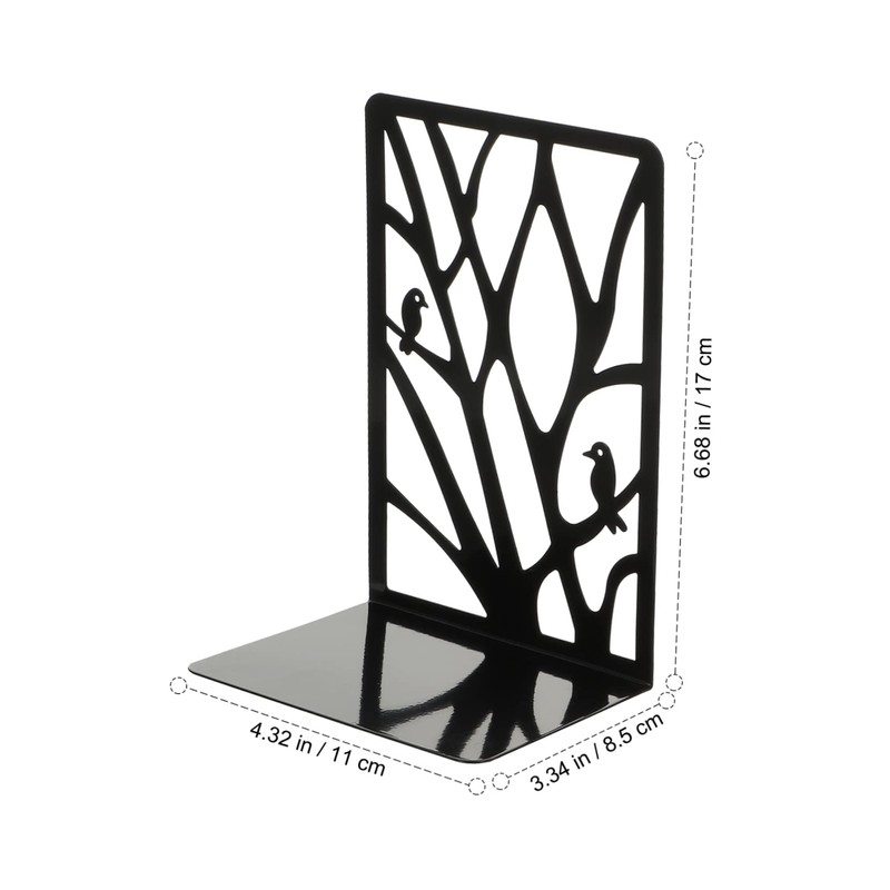 MAGICLULU 1Pair Hollow Iron Bookends Heavy Duty Book Shelf Holder