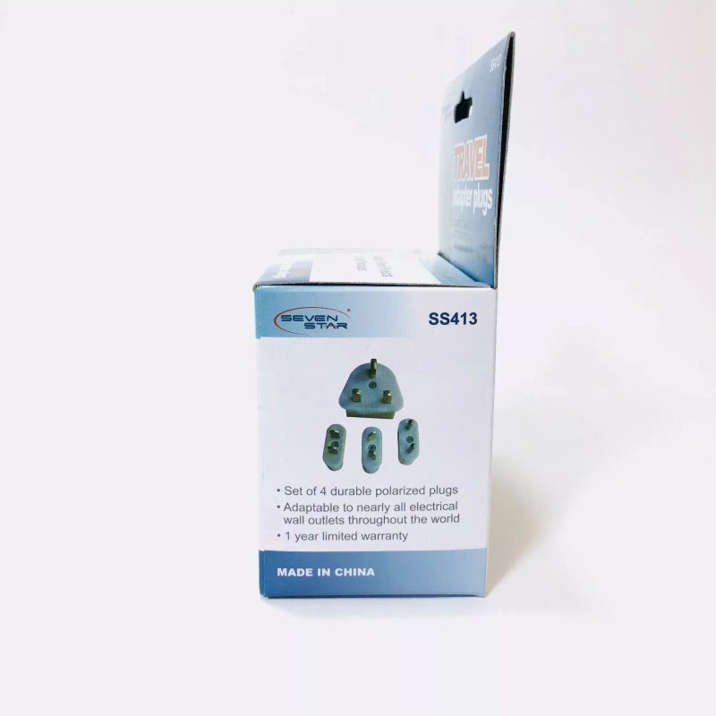 SEVEN STAR 4-PACK US EU UK AU International Travel Adapter