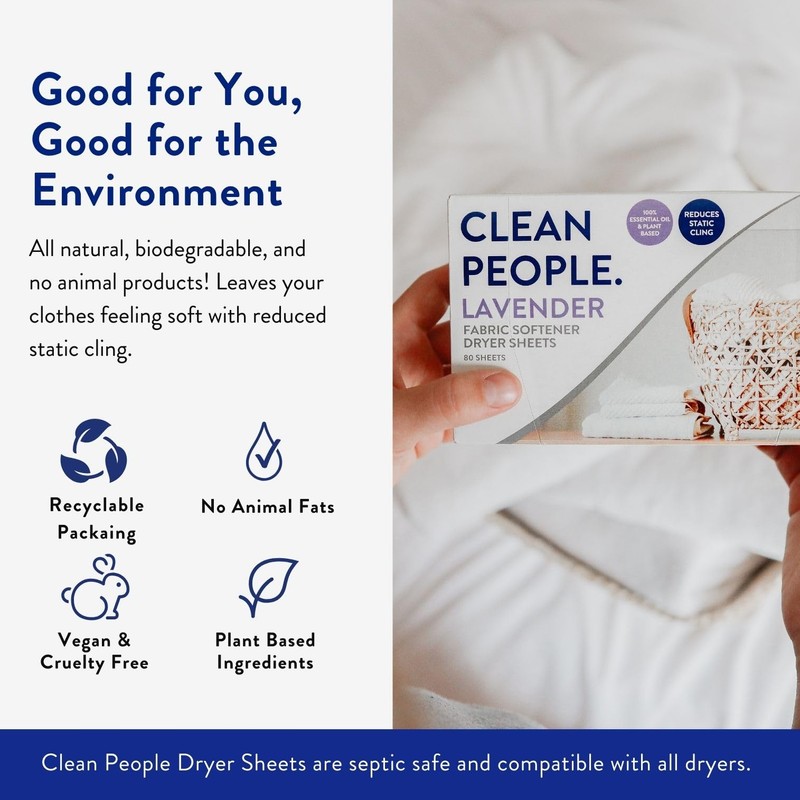 The Clean People Fabric Softener Sheets - Dryer Sheets -