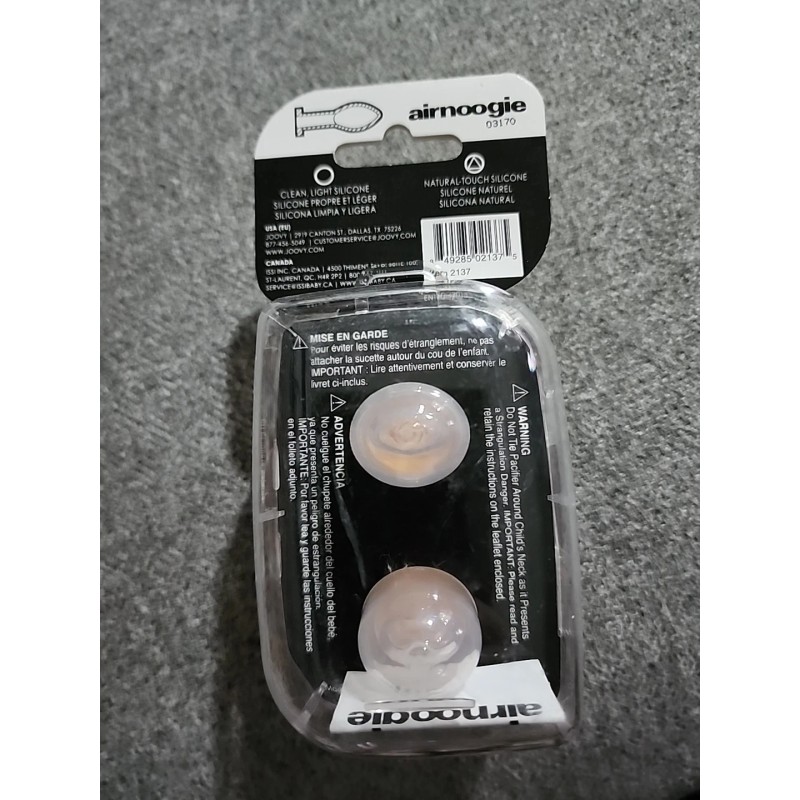 JOOVY 2 Piece Airnoogie Pacifier, Yellow, Small