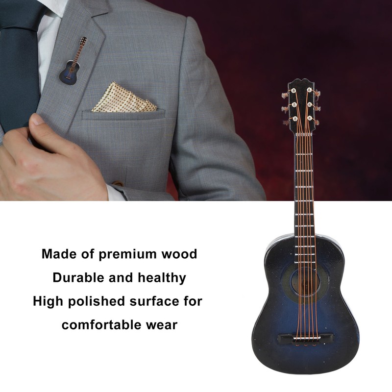 Guitar Brooch Fashionable Elegant Unisex Vintage Instrument Lapel Pin for