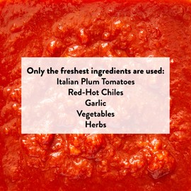 DeLallo Pomodoro Fresco Arrabiatta Sauce, 25.5 oz Jar, No Added Sugar, All Natural, Gluten Free, Non-GMO, Vegan, Spicy Pasta Sauce with Fiery Tomato Flavor, (6 Pack)