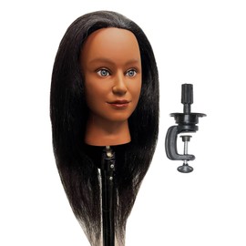 Bellrino AFRO Ethnic 20" Cosmetology 100% Yak Hair Mannequin Manikin Training Head with Clamp - 8650s-1402