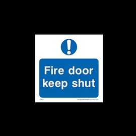 Fire Door keep shut Plastic Sign with double sided fixing tape (FPR25) - Fire Exit, Gangway, Emergency, Route