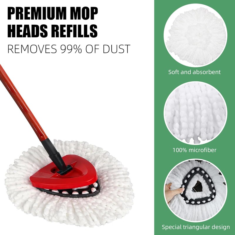5 Pack Mop Replacement Heads Compatible with Vileda 1 Tank