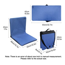 JLDTOP Stadium Seats, Meditation Cushion, Padded Floor Chair with Back Support, Adjustable Multiangle Floor Cushions, Japanese Floor Chair for Outdoor Indoor Reading Gaming & Working (Blue)