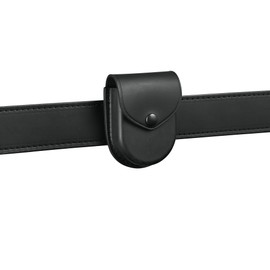 Shield Wallets Single Handcuff Case Closed Top Cuff Case for Duty Belt Black Leather, Black Snap