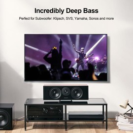 FEMORO Subwoofer Cable 15 Feet, Single RCA Cable Dual Shielded Wire, Gold Plated Plugs, Deep Bass Replacement for SVS Klipsch Yamaha Sub and More to Home Theater Stereo System