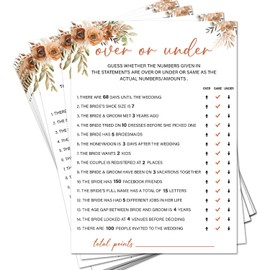 GOODBANER Boho Bridal Shower Games 30pcs Wedding Shower Games Cards, Bridal Games for Showers, Engagement Party Games Wedding Games for Reception Dinner Activities Game Card /06