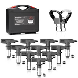 AEROPRO Tools 12Pcs Airless Paint Sprayer Tips Set, 10 Reversible Spray Nozzle Tips, 1pc Nozzle Tip Guard, 1pc Storage Box(210,215,310,313,315,317,413,417,515,517)