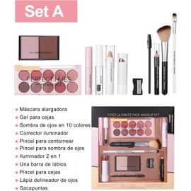Erinde Set de Maquillaje para Mujer, Kit de Maquillaje Completo, Set de Cosméticos Profesional con Base Labial y Sombra de Ojos etc, Ideal para Principiantes y Viajes, Texturas Suaves y Veganas, #01