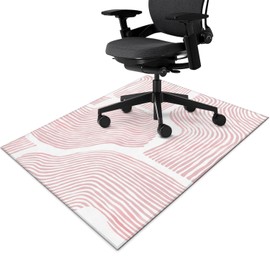 Office Chair Mat for Hardwood & Tile Floor 48"x60",Modern Boho Abstract Pink Computer Chair Mat for Rolling Chairs Carpet,Low-Pile Rubber Backing Under Desk Non Slip Gaming Rug Large Protector Mat