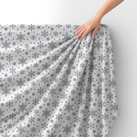 Heko Panels Samtstoff Meterware Dekostoff Bedruckt Möbelstoff Polsterstoff Velvet Polyester Wasserabweisend Meterware Stoff zum Nähen Möbelstoff Royal Schneeflocken 140 x 200 cm RDX511