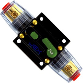 Jex Electronics 30 Amp in-Line Circuit Breaker Stereo/Audio/Car/RV 30A/30AMP Fuse 12V/24V/32V