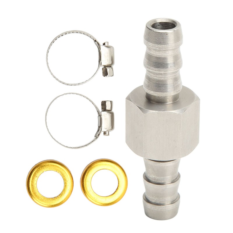 Fuel Line T Fitting Adapter 304 Stainless Steel Pressure Gauge